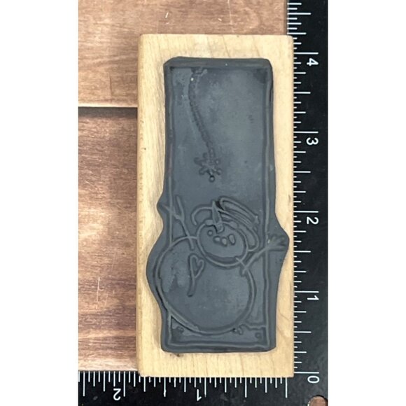 2000 STAMPENDOUS! N103 JOLLY SNOWMAN WOOD MOUNTED RUBBER STAMP CHRISTMAS MAGIC - Picture 4 of 4